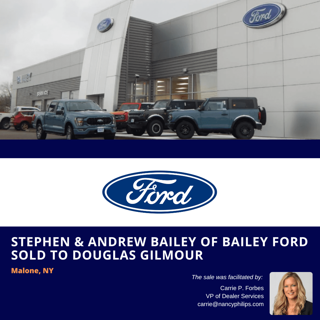 Bailey Ford in Malone, NY Sold to Douglas Gilmour.
